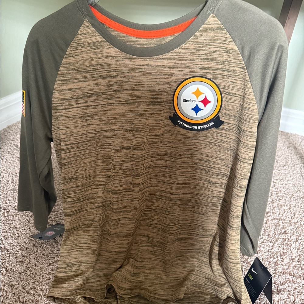 NFL Steelers Military Salute 3/4 sleeve Size M NWT